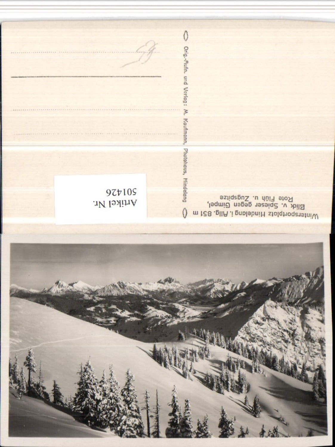 501426,Hindelang Blick v. Spieser geg. Gimpel Bergkulisse Winterbild