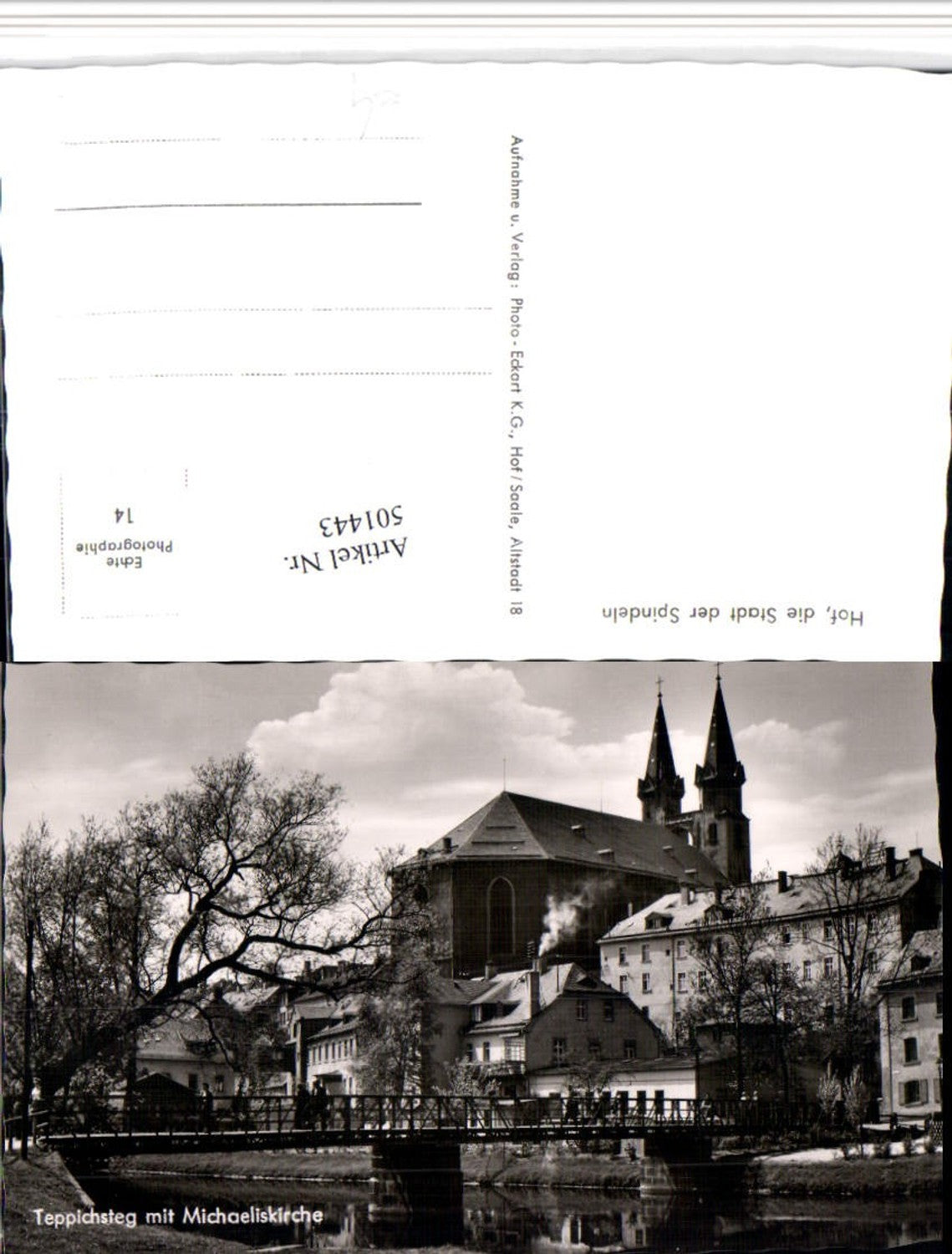 501443,Hof Teppichsteg Brücke m. Michaeliskirche Kirche