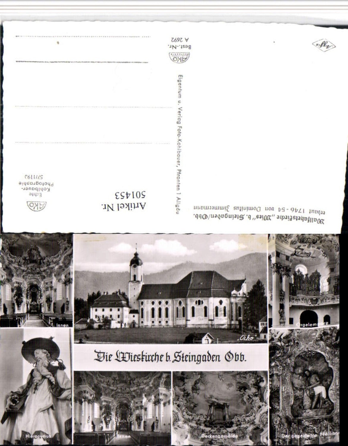 501453,Steingaden Wieskirche Kirche Orgel Hieronymus Mehrbildkarte