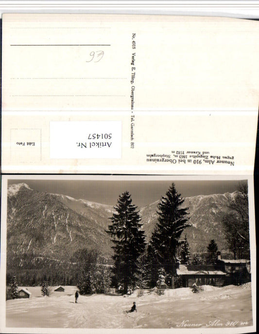 501457,Neuner Alm b. Obergrainau geg. Hohe Ziegspitze Bergkulisse