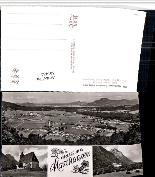 501462,Mauthausen b. Piding Totale Kirche Schloss Mehrbildkarte
