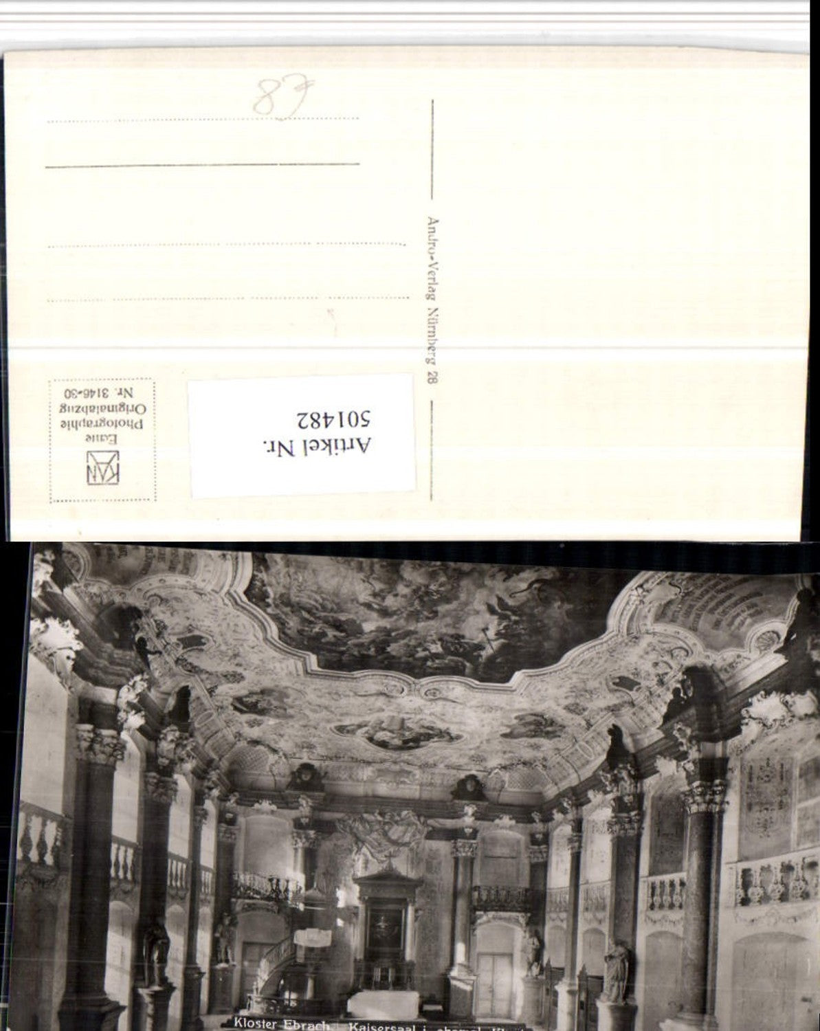 501482,Kloster Ebrach Kaisersaal Innenansicht