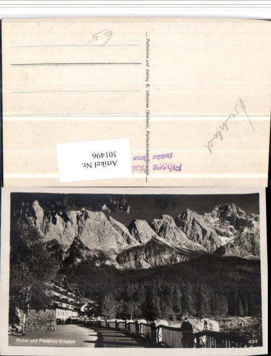 501496,Hotel und Pension Eibsee b. Garmisch Bergkulisse