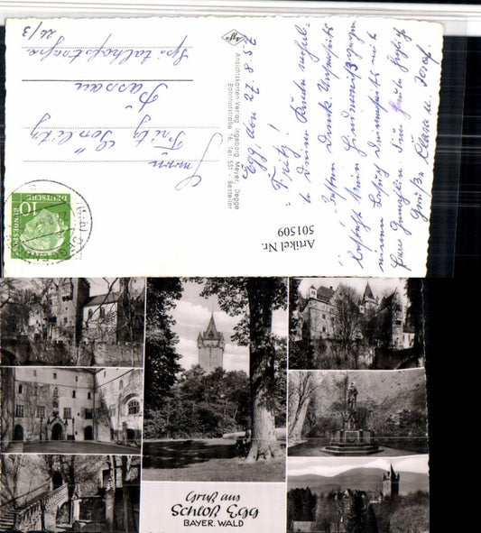 501509,Gruß aus Schloss Egg b. Bernried Brunnen Mehrbildkarte