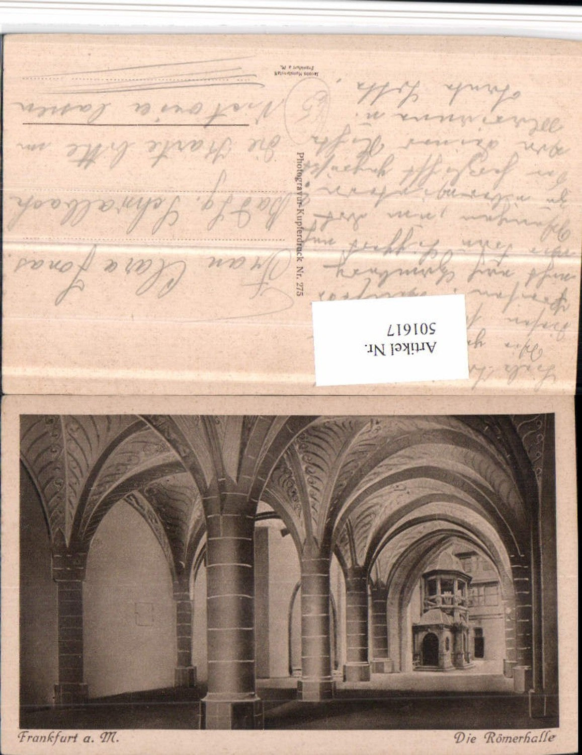 501617,Frankfurt am Main Römerhalle Innenansicht Säulen