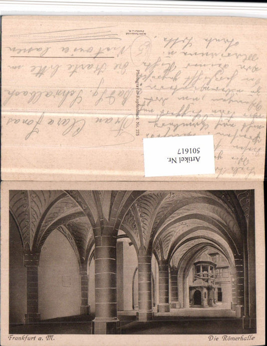 501617,Frankfurt am Main Römerhalle Innenansicht Säulen