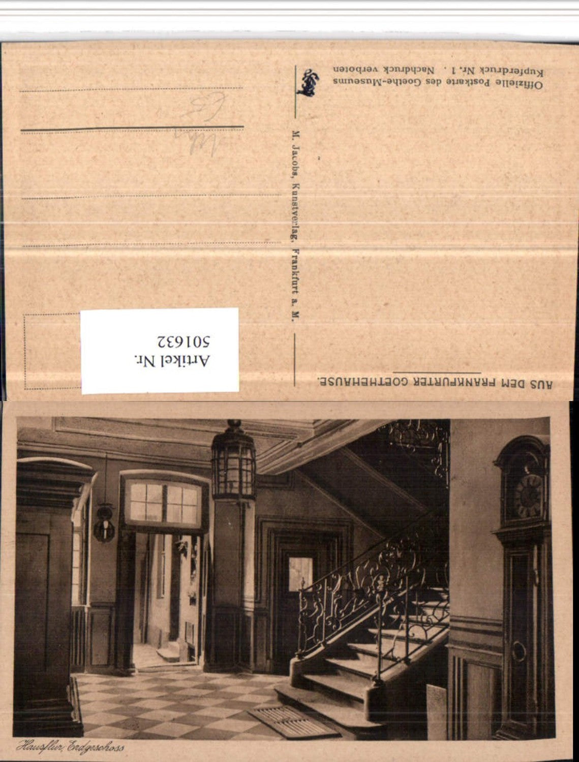 501632,Frankfurt am Main Goethehaus Hausflur Pendeluhr Uhr