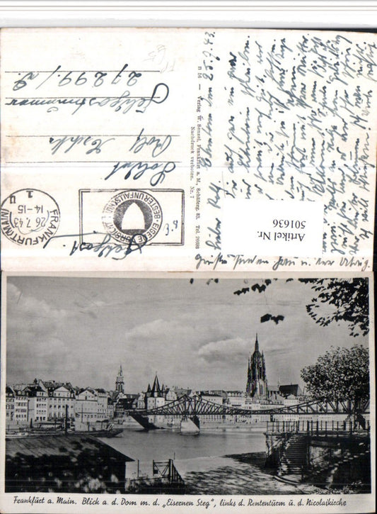 501636,Frankfurt am Main Teilansicht Brücke Feldpost Nr. 27299