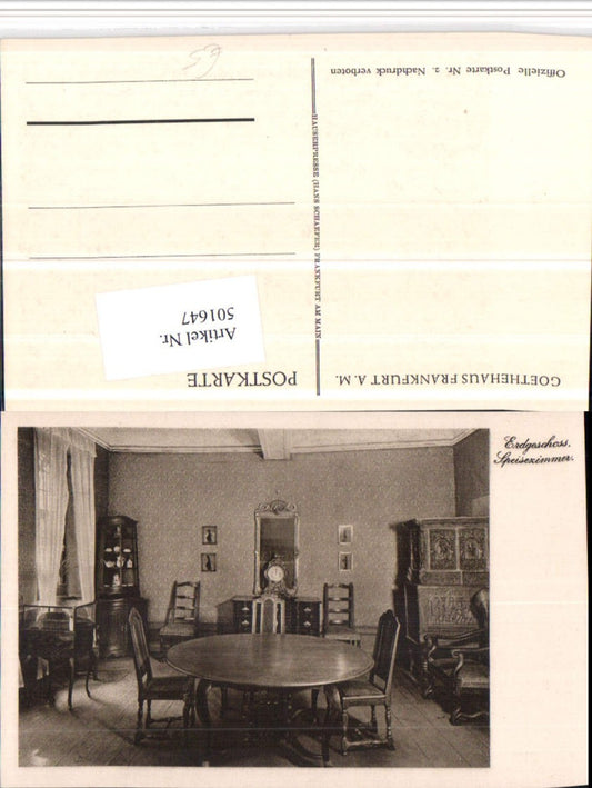501647,Frankfurt am Main Goethehaus Erdgeschoss Speisezimmer