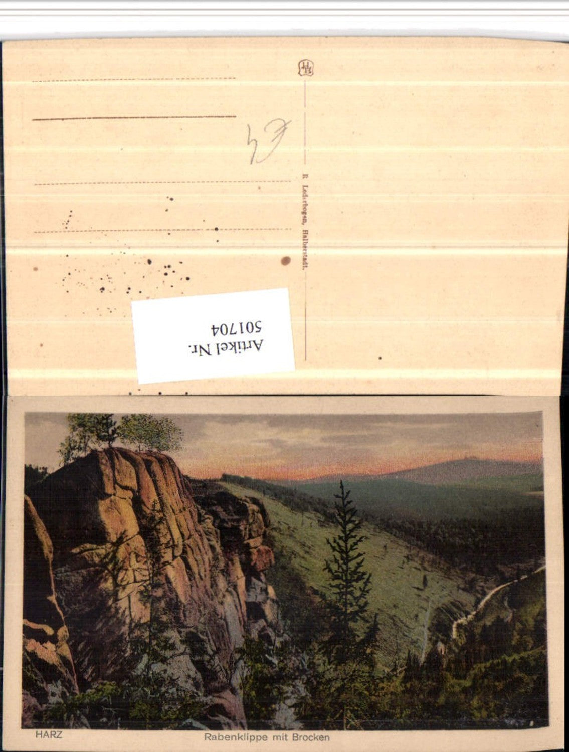 501704,Harz Rabenklippe Klippe m. Brocken b. Bad Harzburg