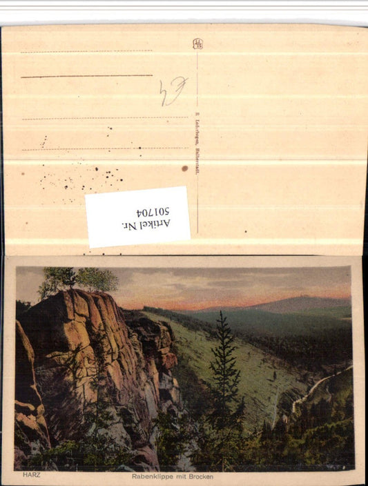 501704,Harz Rabenklippe Klippe m. Brocken b. Bad Harzburg