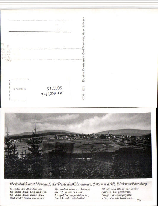 501715,Hohegeiß b. Braunlage Totale vom Ebersberg Text