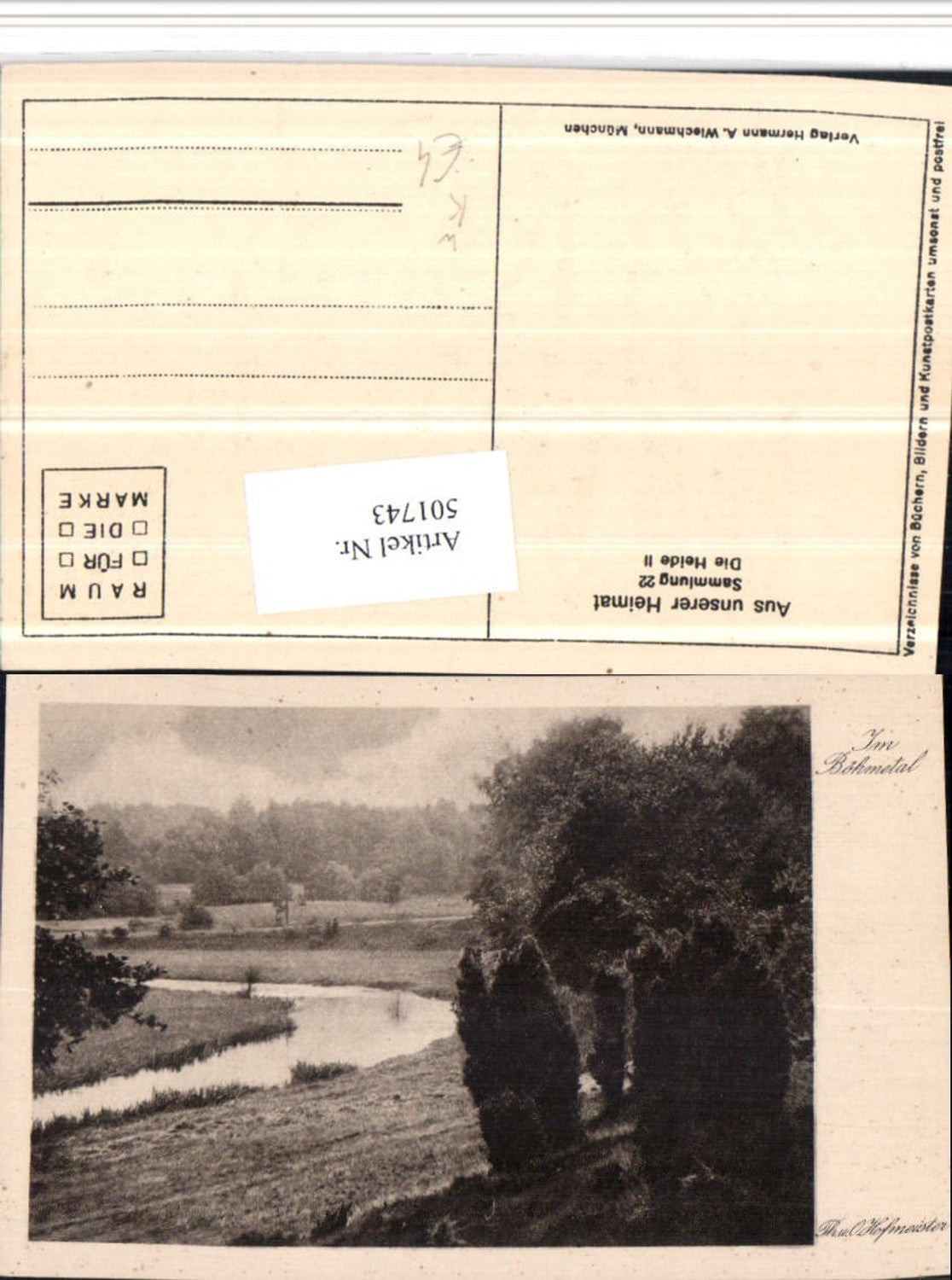 501743,Künstler AK Th. u. O. Hofmeister Böhmetal b. Fallingbostel