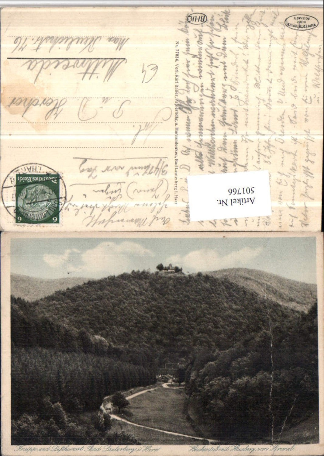 501766,Bad Lauterberg im Harz Heickental m. Hausberg vom Himmel