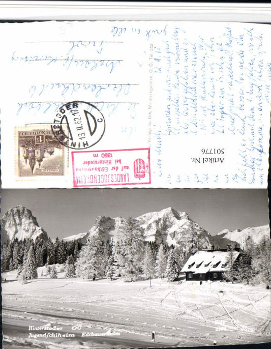 501776,Hinterstoder Jugendskiheim Edtbauernalm Bergkulisse Winterbild