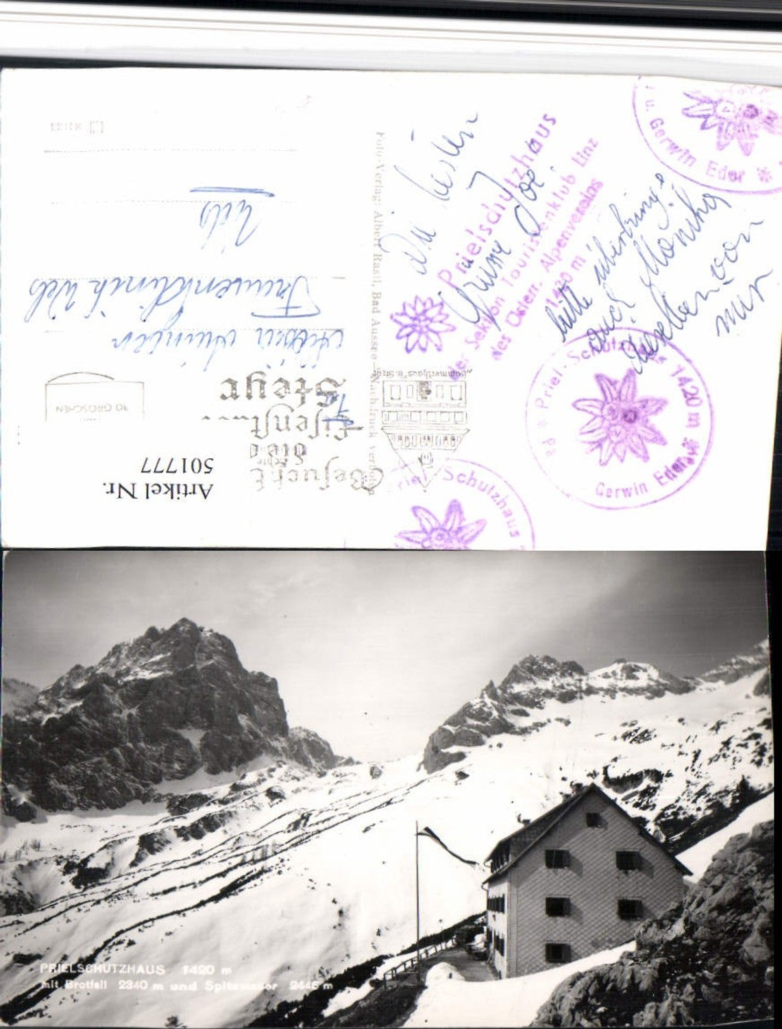 501777,Prielschutzhaus b. Hinterstoder m. Brotfall Bergkulisse