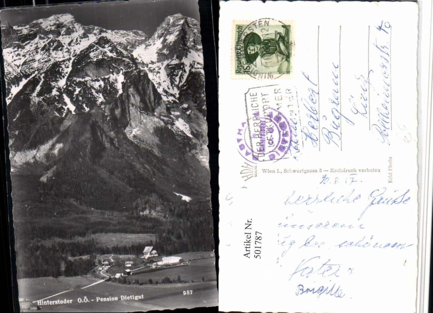 501787,Hinterstoder Pension Dietlgut Bergkulisse