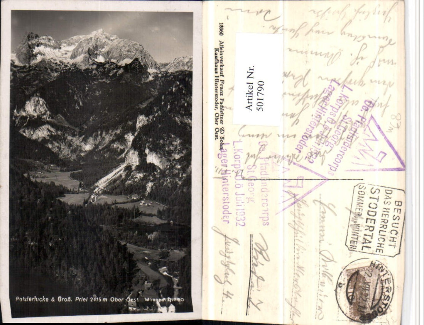 501790,Polsterlucke u. Großer Priel b. Hinterstoder Bergkulisse