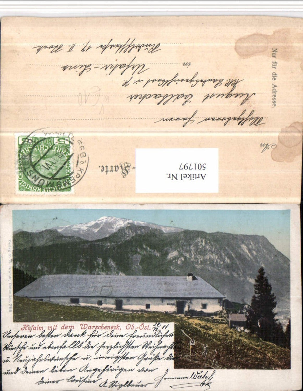 501797,Hofalm m. Warscheneck b. Spital am Pyhrn pub Brandt 265