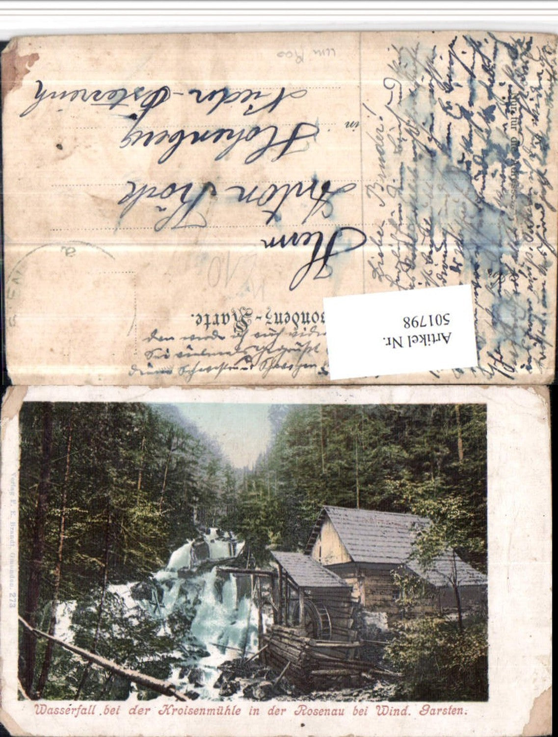 501798,Rosenau b. Windischgarsten Wasserfall Kroisenmühle pub Brandt 273