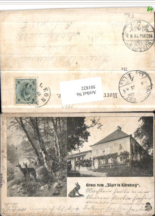 501822,Gruß vom Jäger in Kürnberg b. Leonding Wild Mehrbildkarte