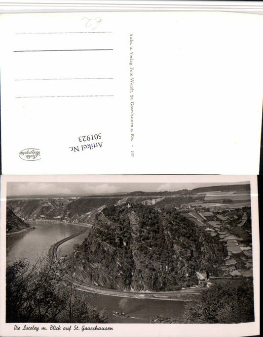 501923,Loreley Felsen m. Blick auf St. Goarshausen