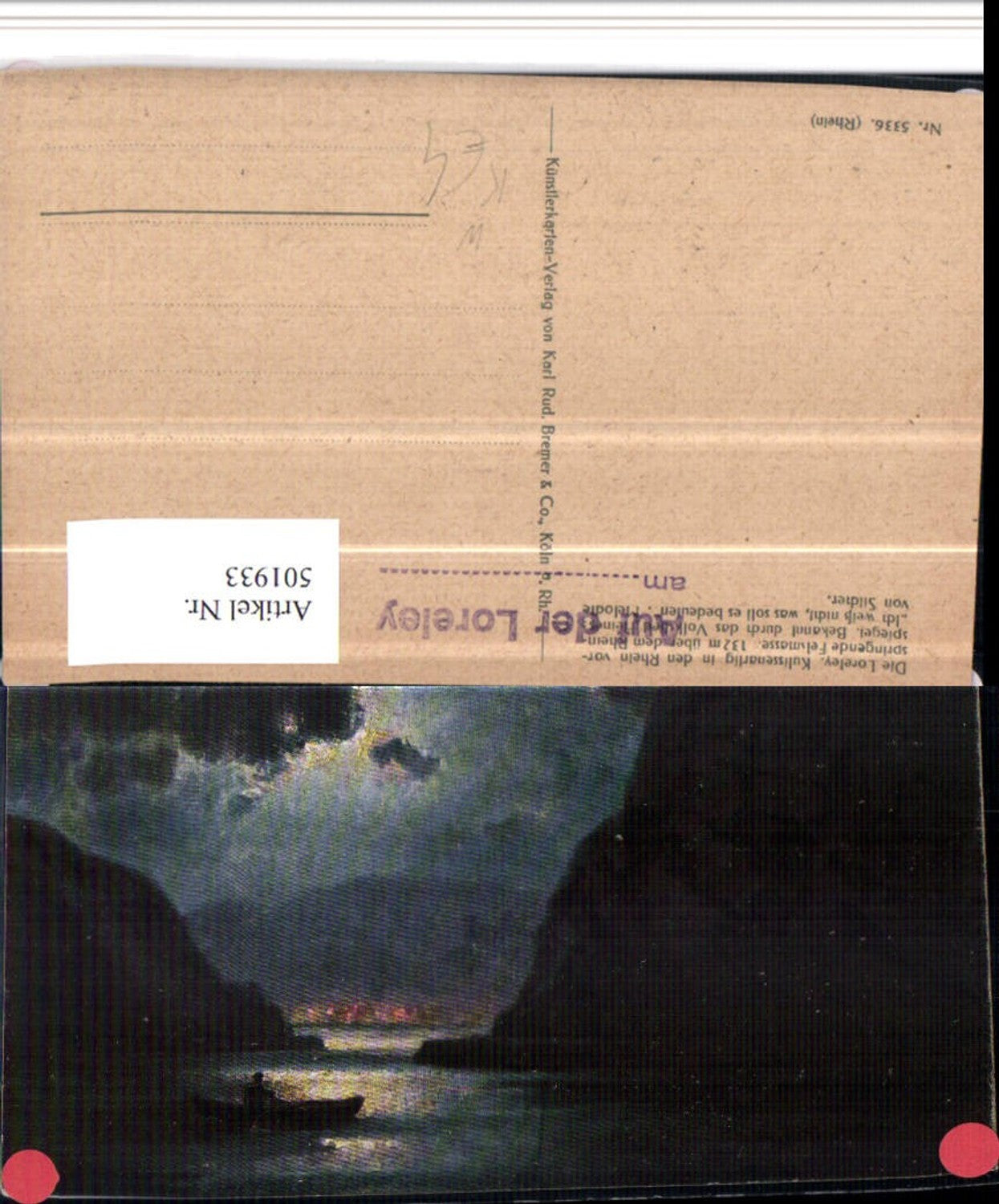 501933,Künstler AK Loreley Felsen b. St. Goarshausen