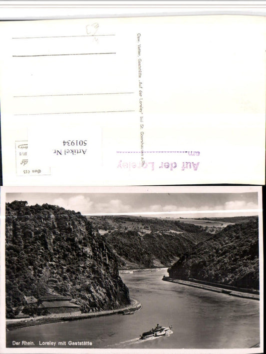 501934,Loreley Felsen am Rhein m. Gaststätte Dampfer