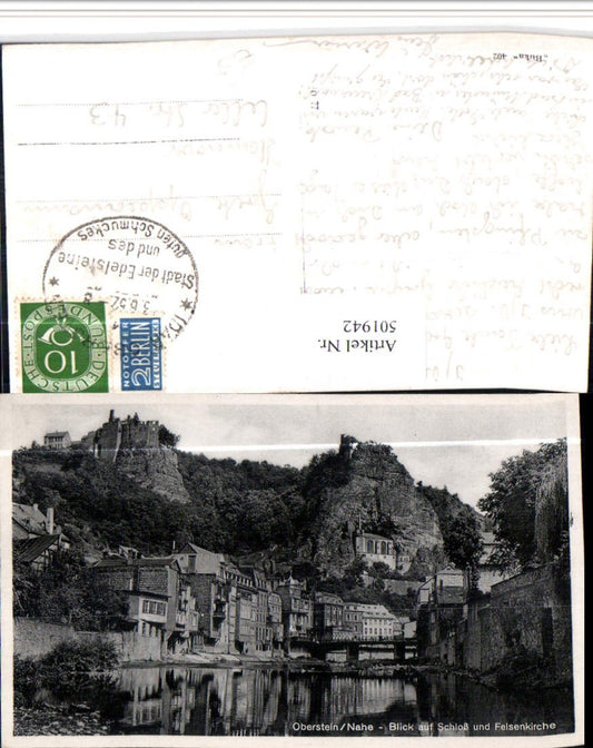 501942,Oberstein an d. Nahe Blick auf Schloss u. Felsenkirche