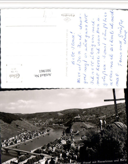 501961,Cochem an d. Mosel Totale m. Pinnerkreuz u. Burg