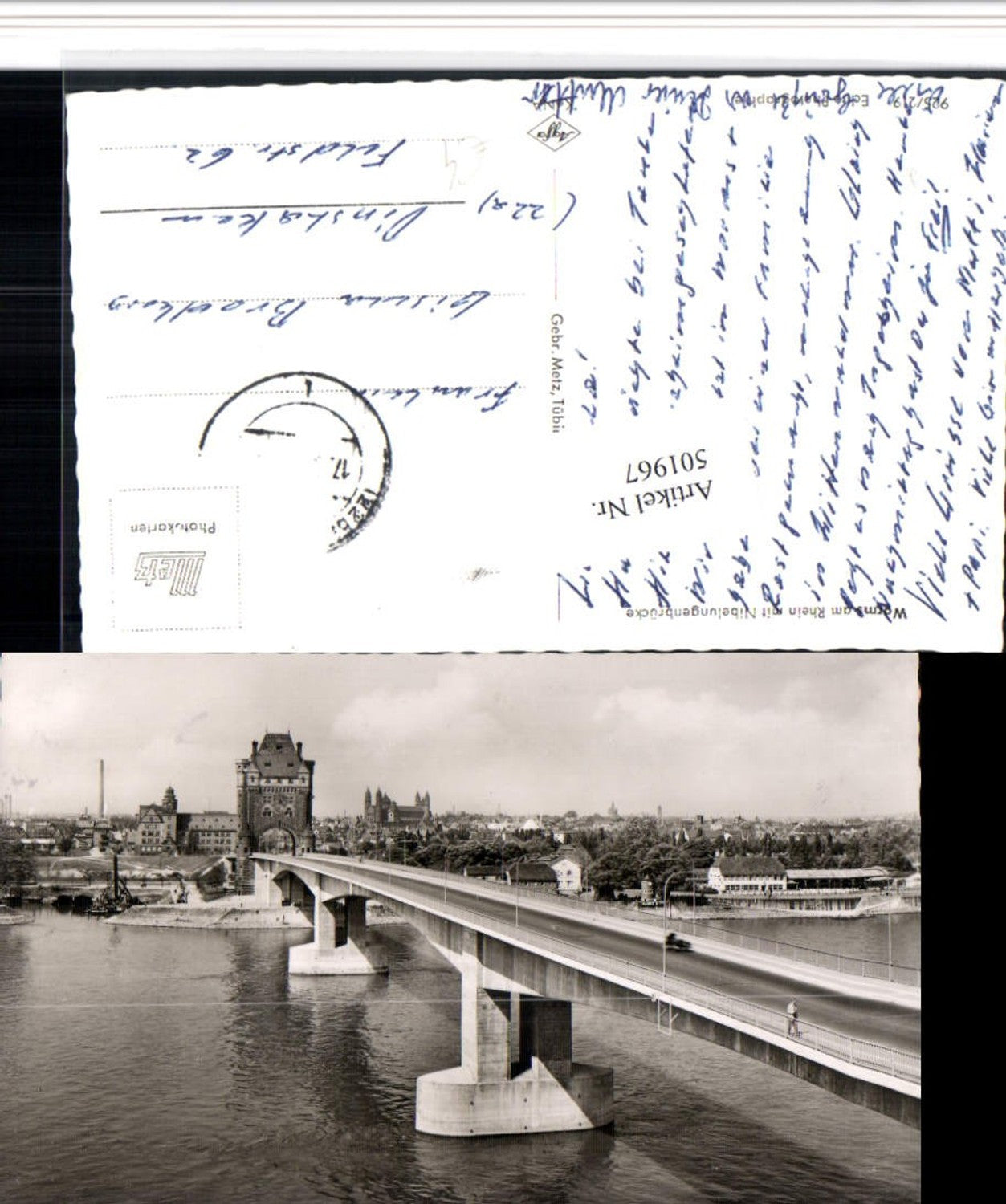 501967,Worms am Rhein Teilansicht m. Nibelungenbrücke