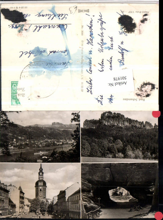 501978,Bad Schandau Totale Turm Kuhstall Mehrbildkarte