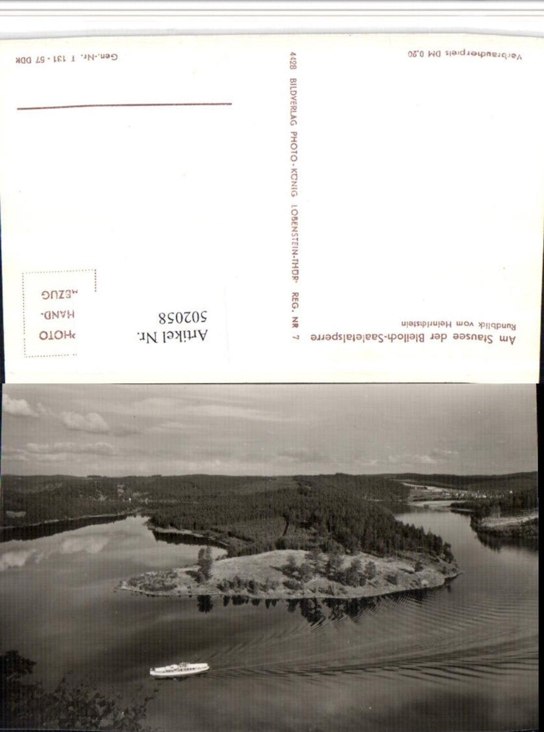 502058, Bleiloch Reservoir - Saale Dam near Schleiz, panoramic view from Heinrichstein