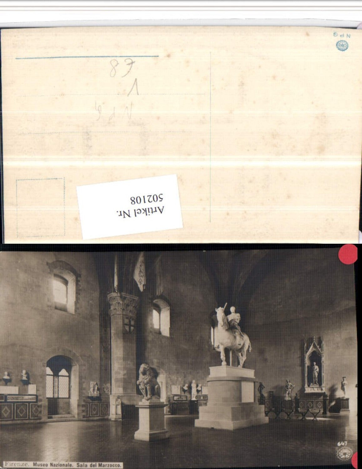 502108,Toscana Firenze Florenz Museo Nazionale Sala Marzocco pub NPG 647