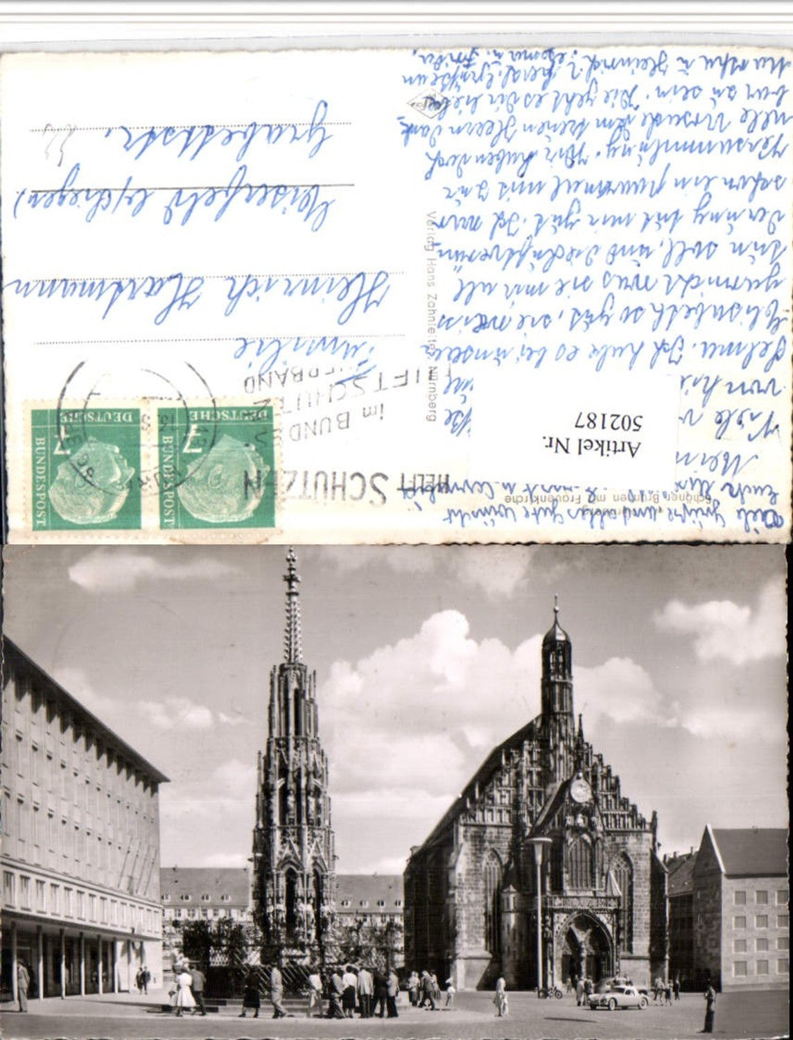 502187,Nürnberg Schöner Brunnen m. Frauenkirche Kirche