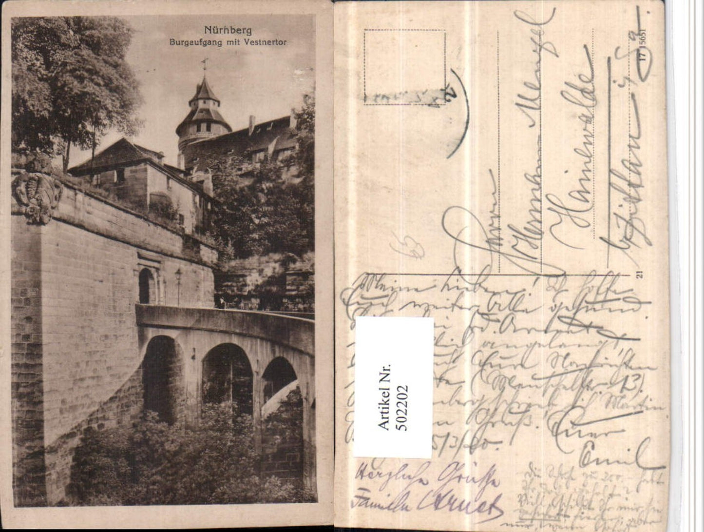 502202,Nürnberg Burgaufgang m. Vestnertor Brücke