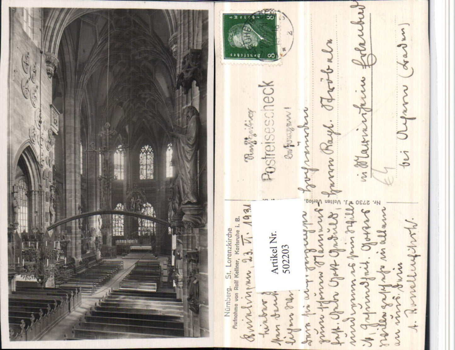 502203,Nürnberg St. Lorenzkirche Kirche Innenansicht