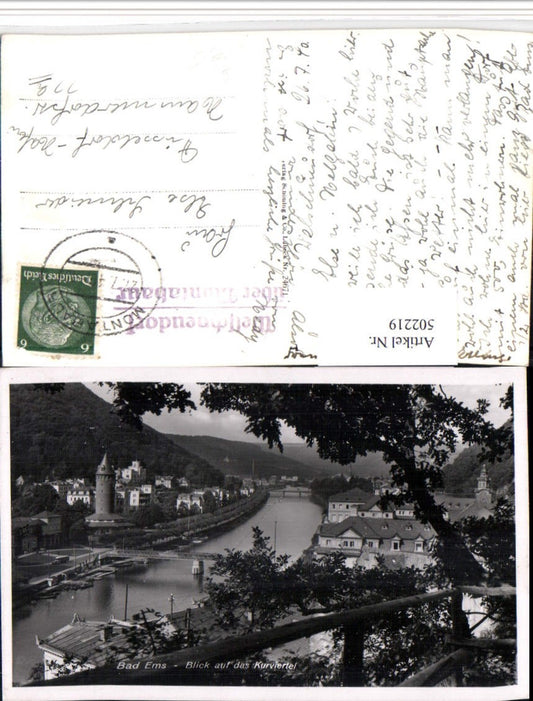 502219,Bad Ems Blick auf das Kurviertel Brücke Posthilfstempel Welschneudorf