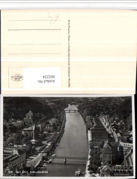 502224,Bad Ems Teilansicht Lahnabwärts Fluss Brücke