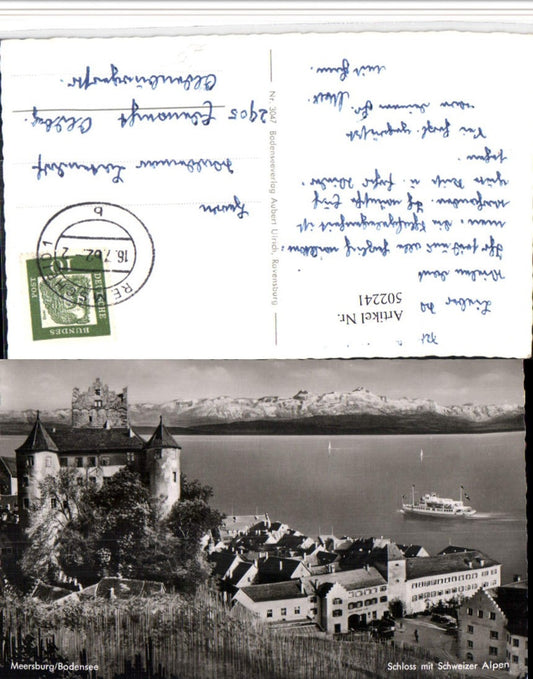 502241,Meersburg am Bodensee Teilansicht m. Schloss geg. Alpen