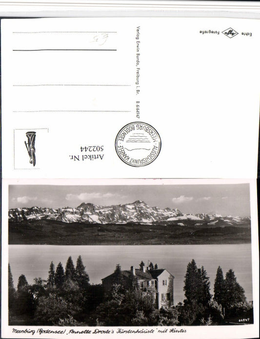 502244,Meersburg am Bodensee Annette Drostes Fürstenhäusle Bergkulisse