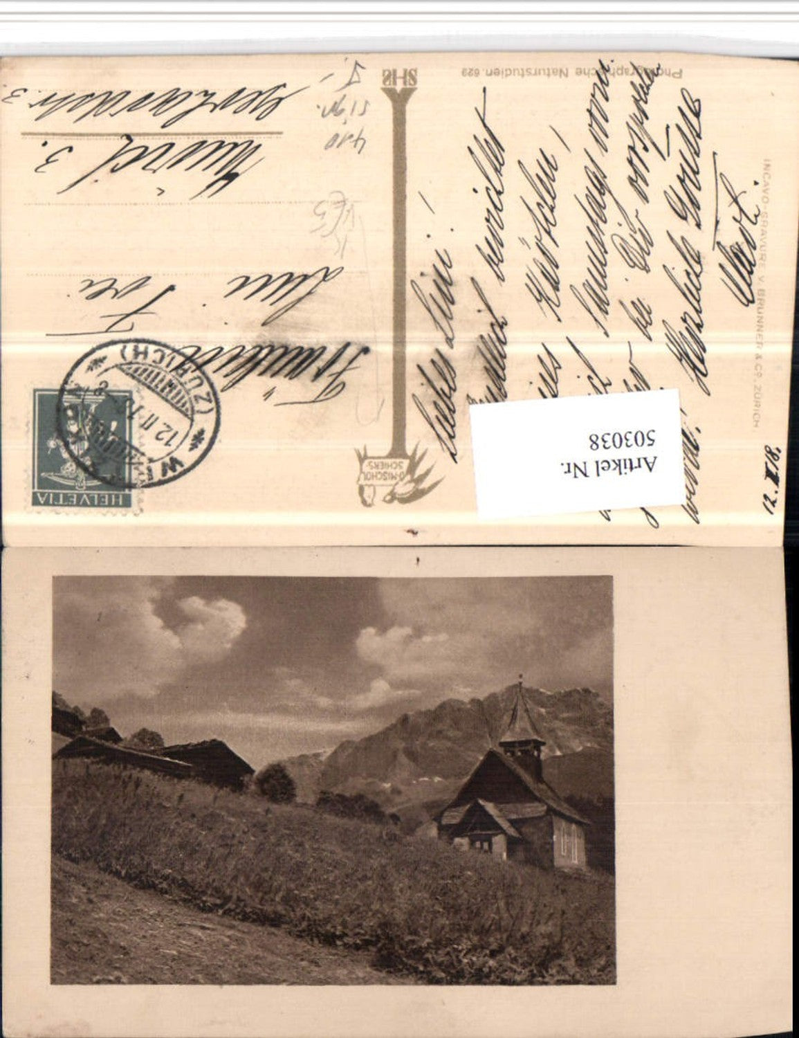 503038,Fotokunst D. Mischol Schiers 629 Kirche Bergkulisse pub Brunner & Co