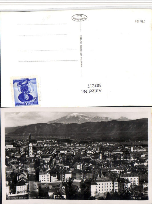 503217,Klagenfurt am Wörthersee Teilansicht m. Petzen Bergkulisse