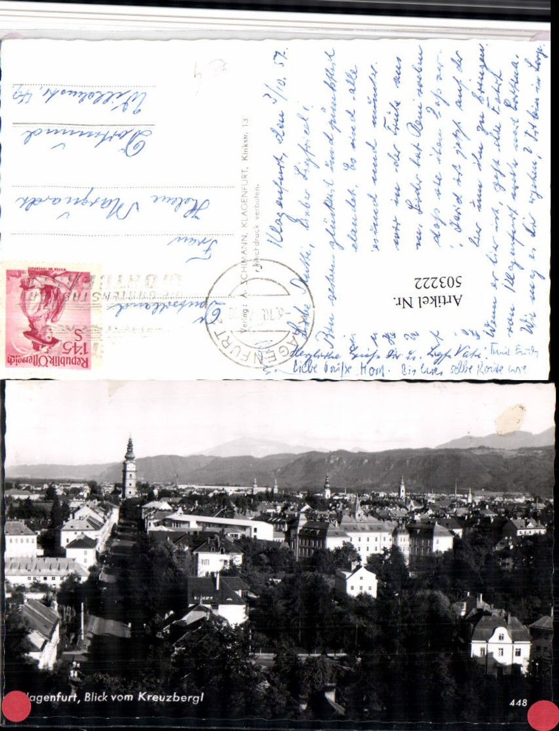 503222,Klagenfurt am Wörthersee Teilansicht vom Kreuzbergl
