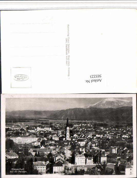 503223,Klagenfurt am Wörthersee Teilansicht m. Petzen pub F. Schilcher 4060