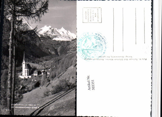 503351,Heiligenblut Totale Kirche m. Großglockner Bergkulisse