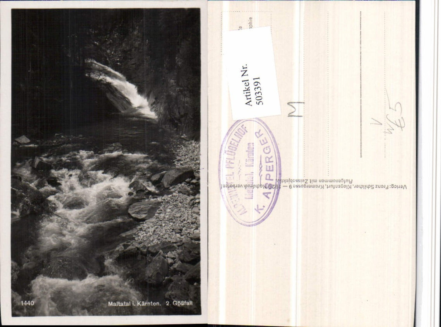 503391,Maltatal b. Malta Gößfall Wasserfall pub F. Schilcher 1440