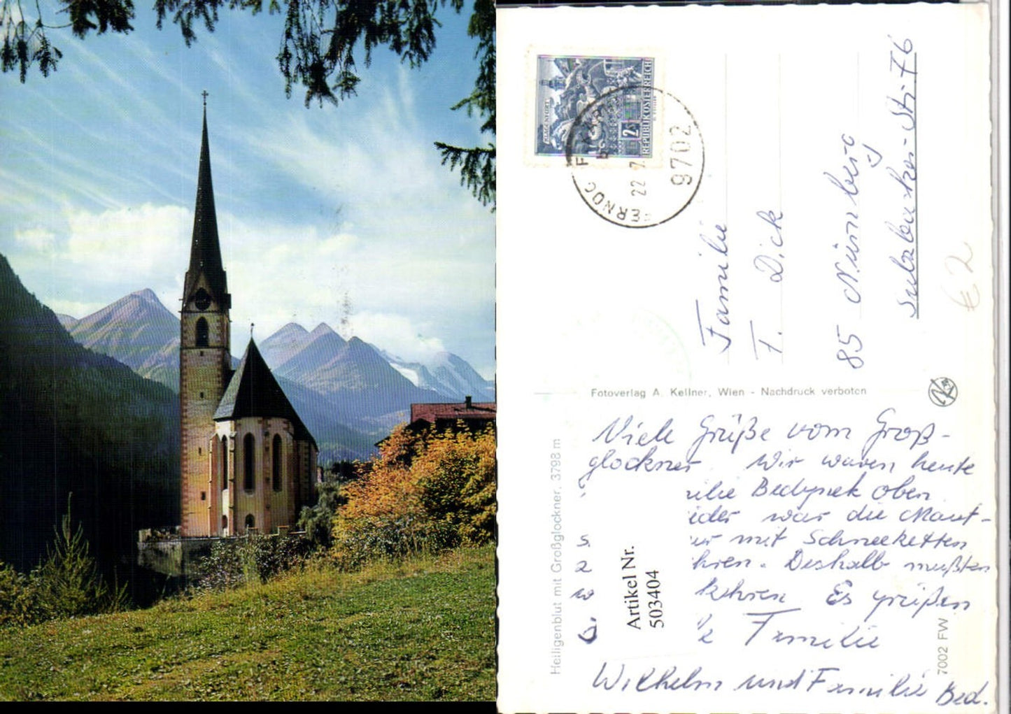 503404,Heiligenblut Kirche m. Großglockner Bergkulisse