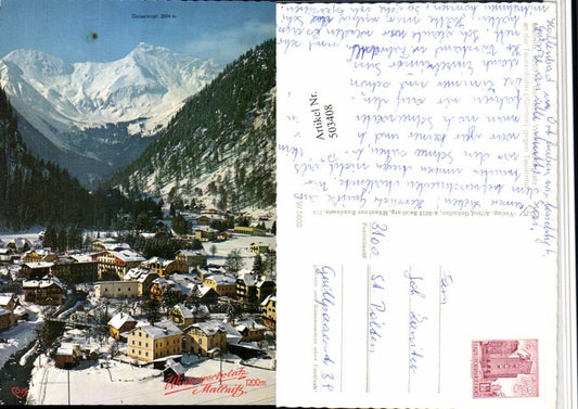 503408,Mallnitz Teilansicht m. Geiselkopf Bergkulisse Winterbild pub Cosy
