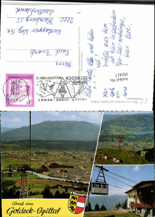 503417,Spittal an d. Drau Totale Goldeck Seilbahn Mehrbildkarte